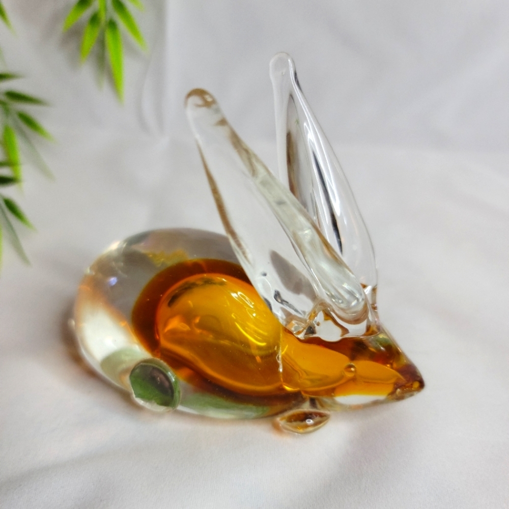 Vintage Murano Venetian Sommerso Art Glass Bunny Rabbit